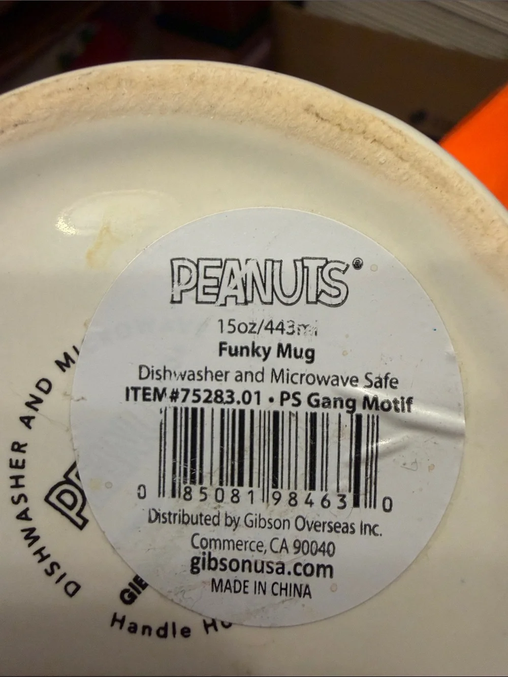 Peanuts Lucy Teal and Orange Ceramic Coffee Mug